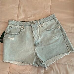 Wild Fable Blue Jean Shorts High-Waisted Raw Hem